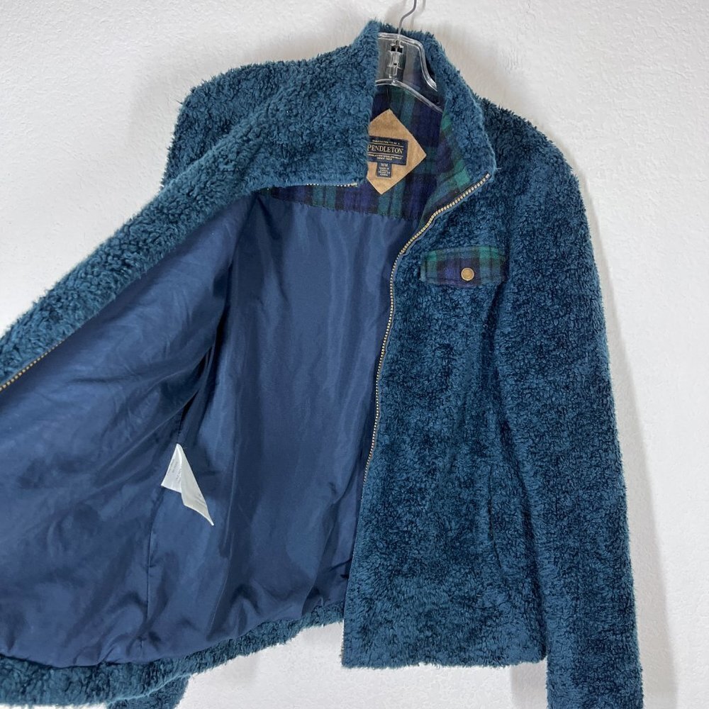 Pendleton Jacket Fleece Blue Medium - image 4